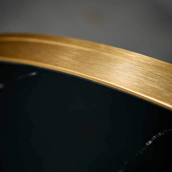 Cubierta Redonda Negra 75 Mármol Melamina B/Bronce