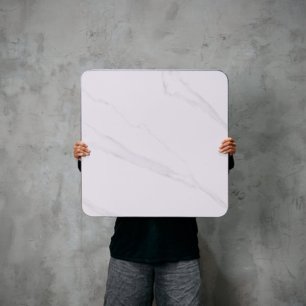 Cubierta Cuadrada Mármol 70 x 70 Borde Aluminio