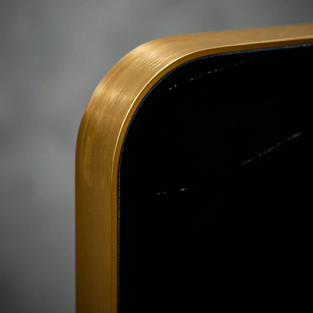 Cubierta Cuadrada Negra 70x70 Mármol melamina  B/bronce