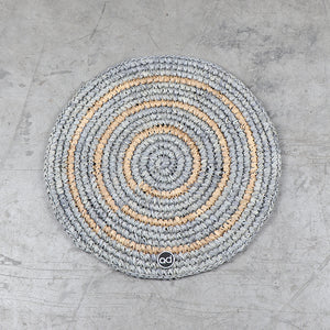 Individual Redondo Raffia Gris