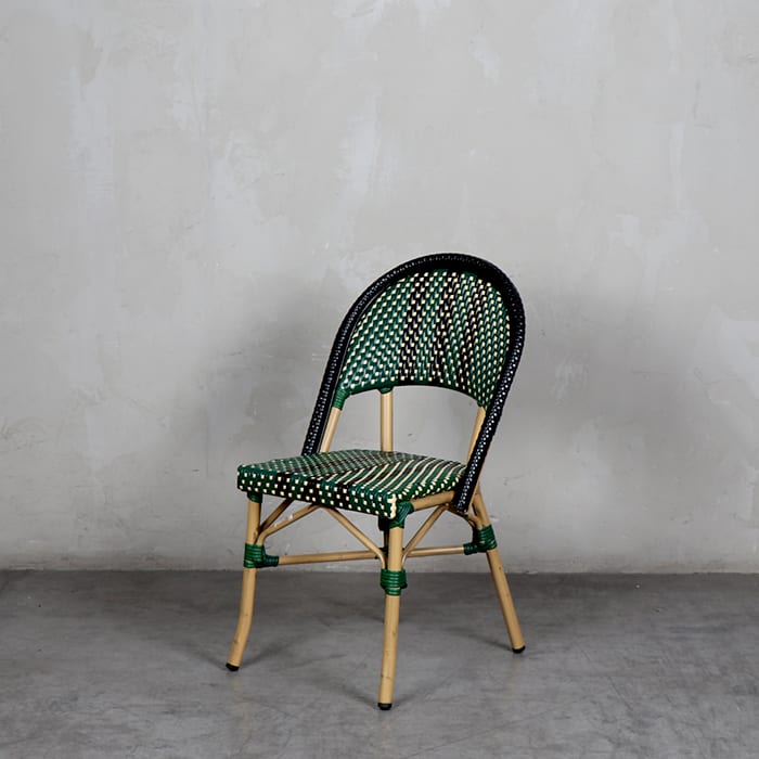 Silla  Parisina Rennes Alto tráfico Verde y Negra