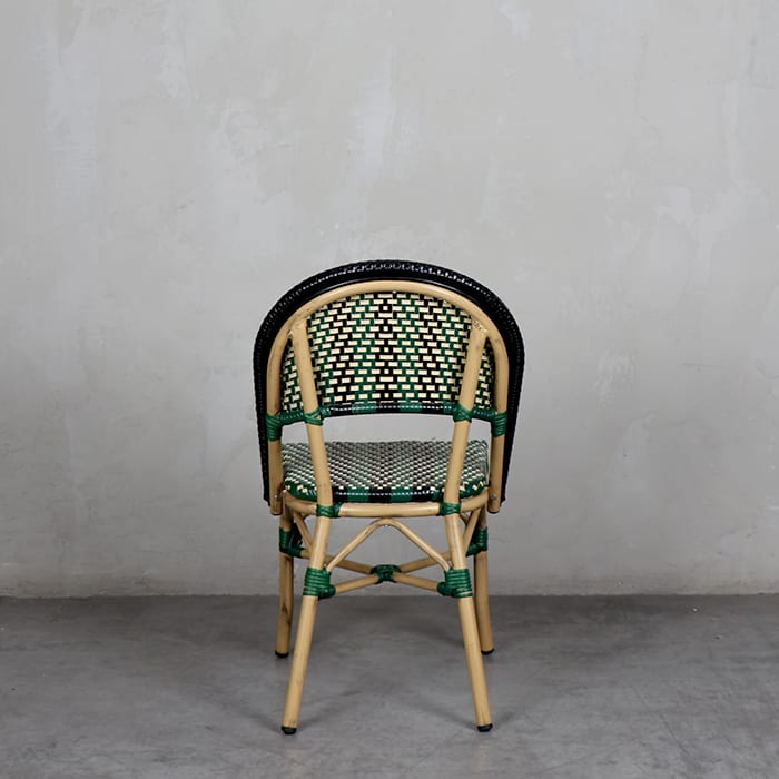 Silla  Parisina Rennes Alto tráfico Verde y Negra